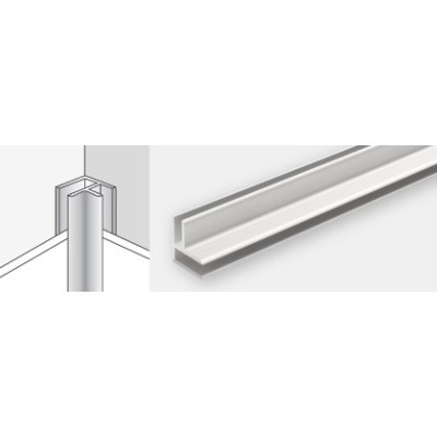 Perfil Acabam. Canto 2,60mt Alum. Branco 12-20mm P/Masq Wall e Masq XL