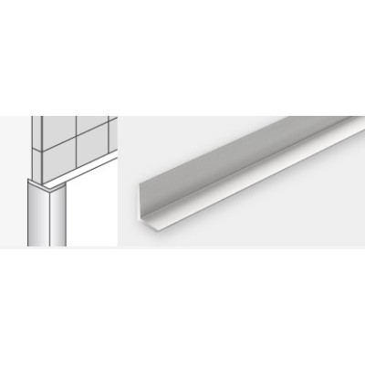 Perfil Acabam. Cantoneira Canto Ext. 2,60mt Alum. Branco 16-12mm P/Masq Wall e Masq XL + Masq In