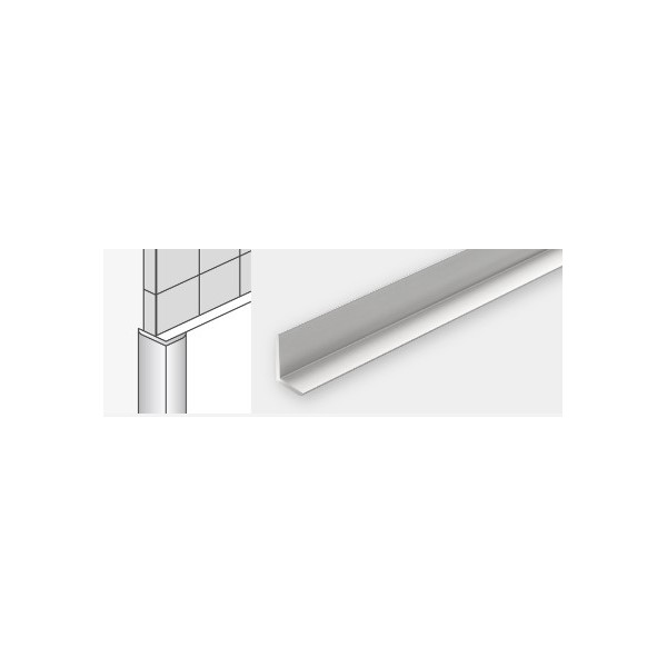 Perfil Acabam. Cantoneira Canto Ext. 2,60mt Alum. Branco 16-12mm P/Masq Wall e Masq XL + Masq In