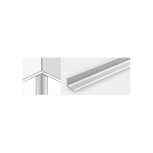 Perfil Acabam. Cantoneira Canto Int. 2,60mt Alum. Preto 12mm P/Masq Wall e Masq XL + Masq In
