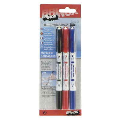 Conj. 3 Marcador Perm. Ponta 2mm