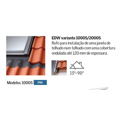Rufo Velux 78x98 EDW1000S MK04 Cor: Stand. Incl. Tela + Esquadro