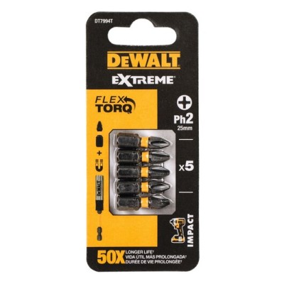 Conj. 5 Bits DeWalt PH2x25mm DT7994T-QZ