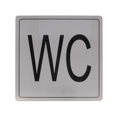 Placa Simbolo WC Inox 108-140x140 Aço Inox