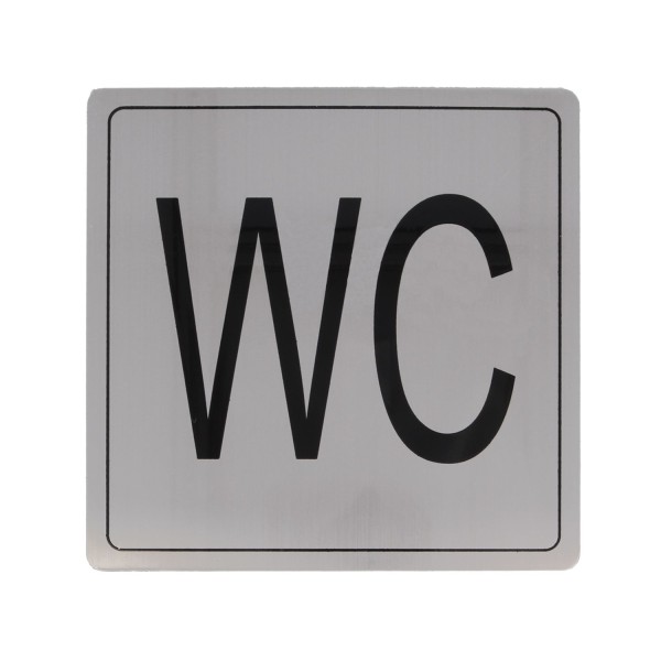 Placa Simbolo WC Inox 108-140x140 Aço Inox