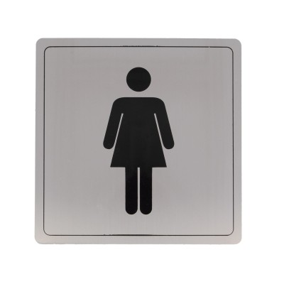 Placa Simbolo WC-Senhoras Inox 102-140x140 Aço Inox