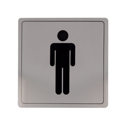 Placa Simbolo WC-Homens Inox 101-140x140 Aço Inox