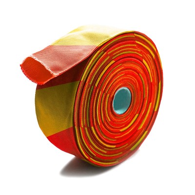 Rolo Fita Textil Sinalização 60mmx10mt Amarela/Preta