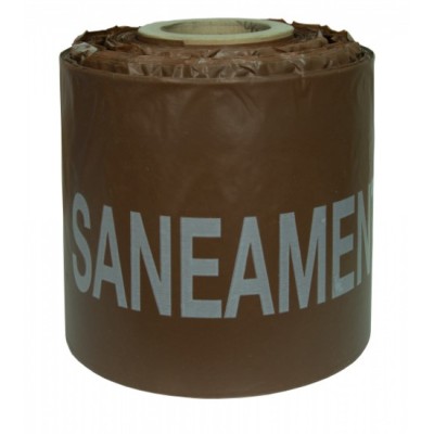 Filme Sinalização Subterrânea Castanha - Saneamento Altura 0,30mt (Rolos 500mt)