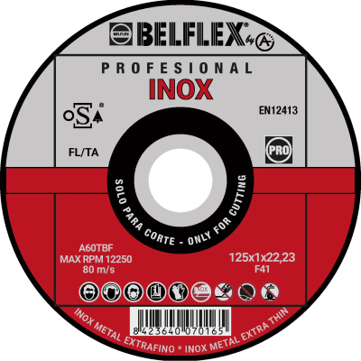Discos C/Inox Belflex 125x1x22,23mm