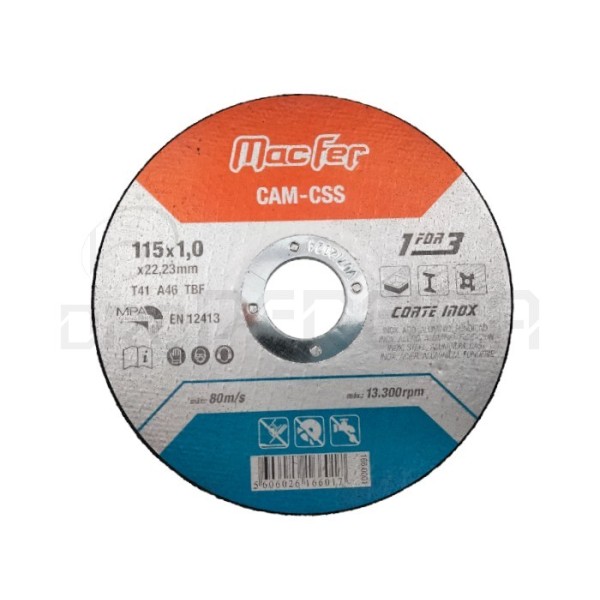 Disco C/Inox Macfer 115x1.0x22.2