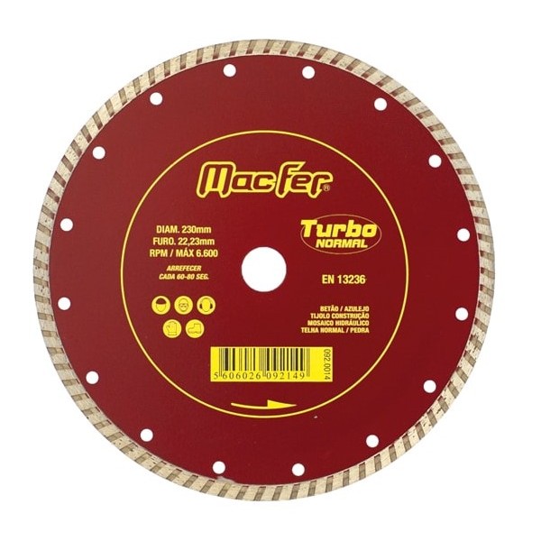 Disco Diam. Macfer 230mm Turbo
