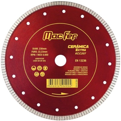 Disco Diam. Macfer 115mm Cerâmica Extra Vermelho KCC207