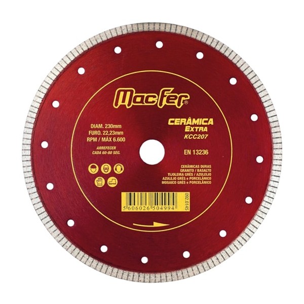 Disco Diam. Macfer 115mm Cerâmica Extra Vermelho KCC207