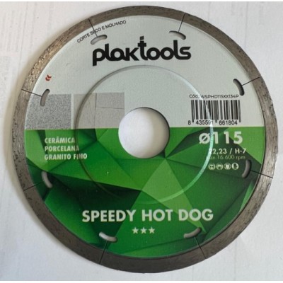 Disco Diam. Speedy Hot Dog Cerâmica 115mm Pastilha H7mm Plaktools