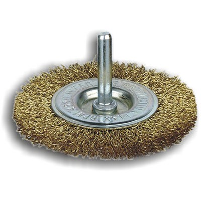 Escova Aço Circular C/Perno 100mm Latão Sit B G100 G6x30