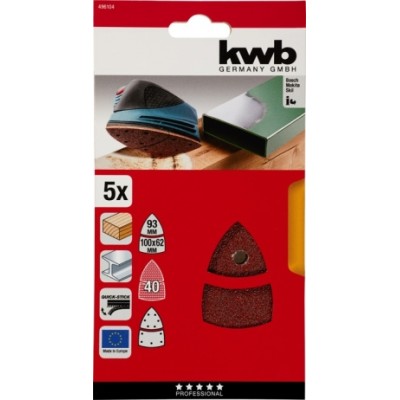 Kit 5 Lixas Triang. K180 93-100x62 KWB