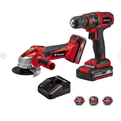 KIT Aparafusadora e Rebarbadora TC-TK 18 LI EINHELL c/ 1 Bat. 1,5AH + 1 Bat 3AH + Carregador
