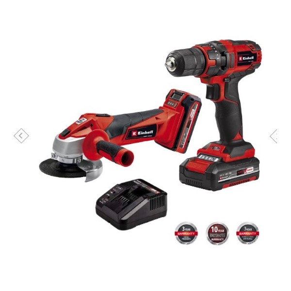 KIT Aparafusadora e Rebarbadora TC-TK 18 LI EINHELL c/ 1 Bat. 1,5AH + 1 Bat 3AH + Carregador
