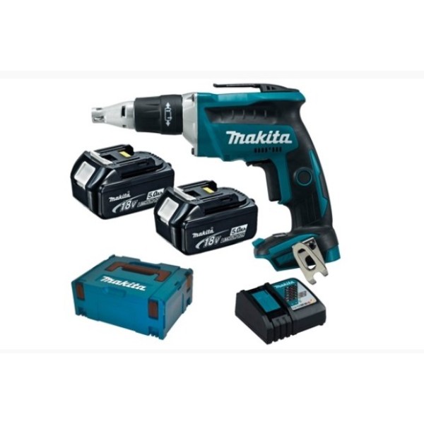 Aparafusadora p/ Pladur 18V Makita DFS452RTJ + Carregador + 2 Bat. 5,0Ah