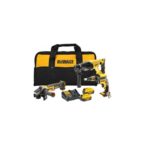 Kit Maq. P/Gesso Cartonado DLX3174TX1-Aparaf. DFS452Z + Mart. DHR165Z + DGA504Z + 2 Bat. 5Ah + Carreg. Makita