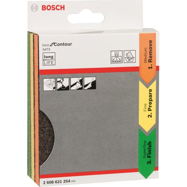 Kit 3 Taco Lixa 69x120x13 Bosch