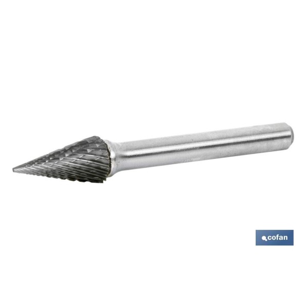 Fresa Metal Duro Conica em Bico 8x20mm