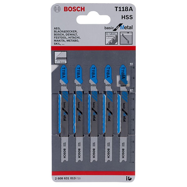 Lam. P/Serra Vertical Bosch T118A Basic Metal 5Pç
