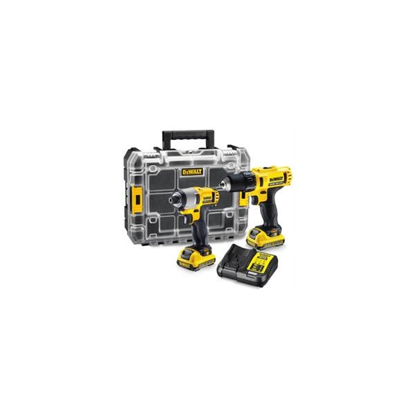 Kit DeWalt XR 10,8V DCK211D2T-QW - Berbequim Aparaf. DCD710 + Aparf. Imp. DCF815 + Carregador + 2 baterias 2.0Ah