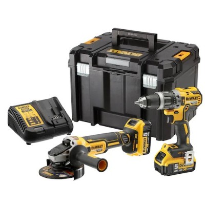 Kit DeWalt XR 18V DCK2080P2T-QW - Berb. Aparaf. DCD796 +Reb. DCG405 +Carreg. + 2 Bat. 5Ah