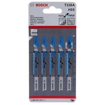 Lam. P/Serra Vertical Bosch T118A Basic Metal 5Pç