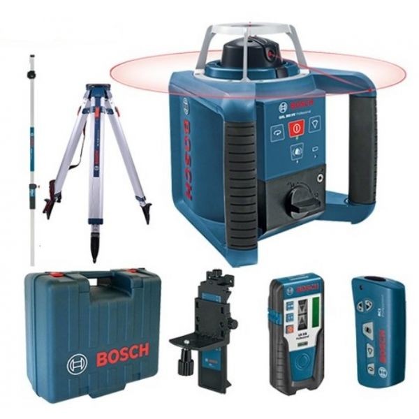 Nivel Laser Rotativo Bosch GRL 300 HV + RC1 + WM1 + LR1 + BT17 