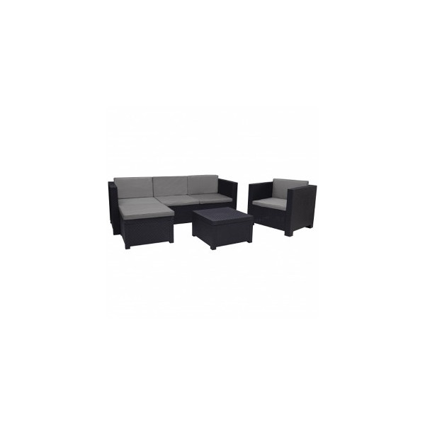 Conjunto Exterior Sofás Chaise Long Mesa Cor: Grafite
