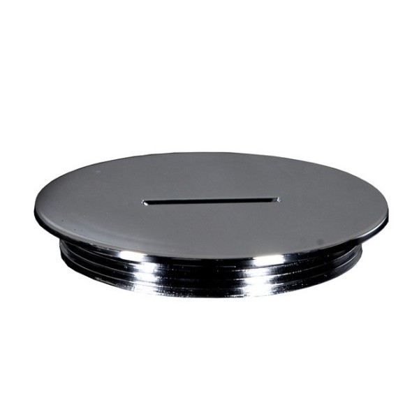 Tampa Cromado Aba Larga Metal P/Caixa Sifão 110mm