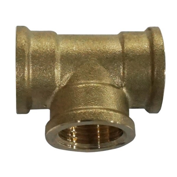 Tê Redução Latão F/F 1/2"x1/4"x1/2"