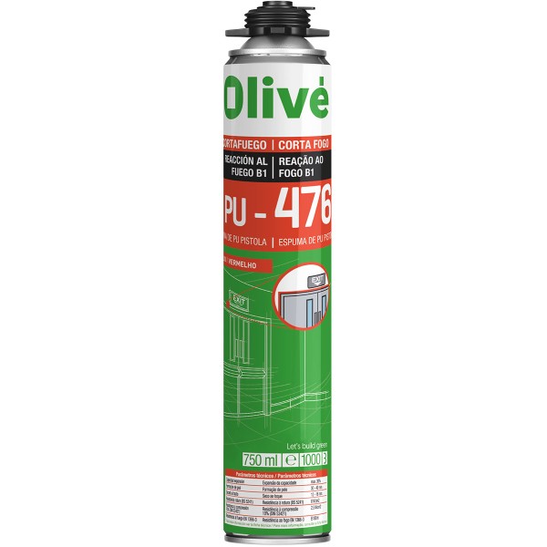 Espuma P/Pistola Corta Fogo PU-476 Vermelha Olivé 750ml