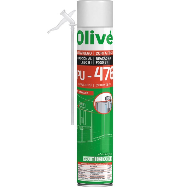 Espuma Manual Corta Fogo PU-476 Vermelha Olivé 750ml