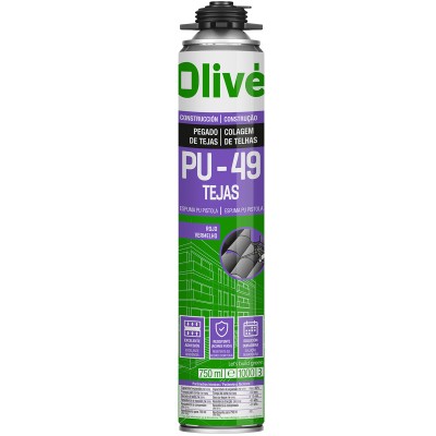 Espuma P/Pistola Telhas PU-49 Vermelha Olivé 750ml