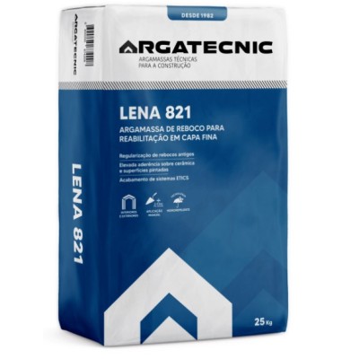 Argamassa de Reboco P/Arear Acab. Fino Lena 821 Branco 25kg
