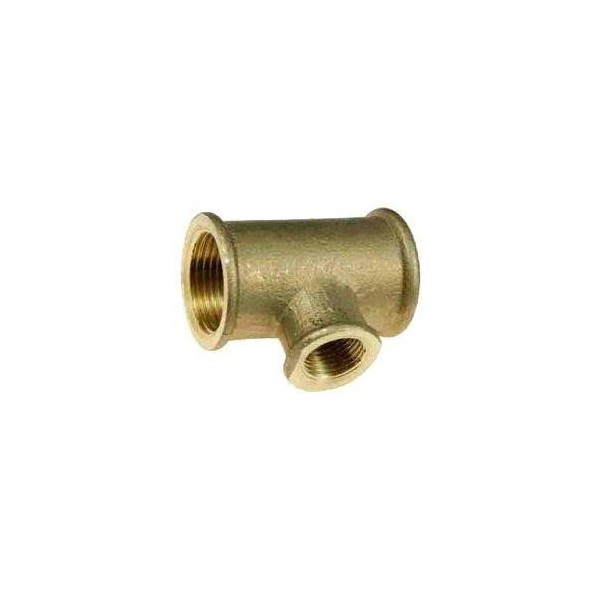 Tê Redução Latão F/F 3/4"x1/2"x3/4"