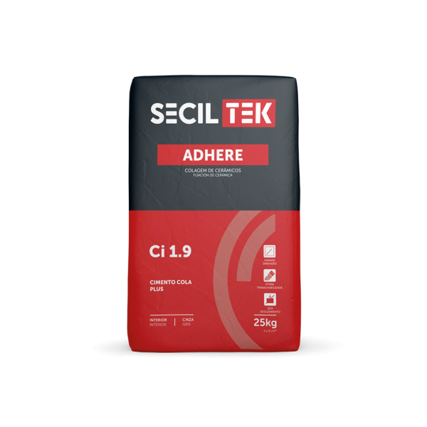 Cimento Cola Seciltek Adhere CI 1,9 Cinza 25kg C1E