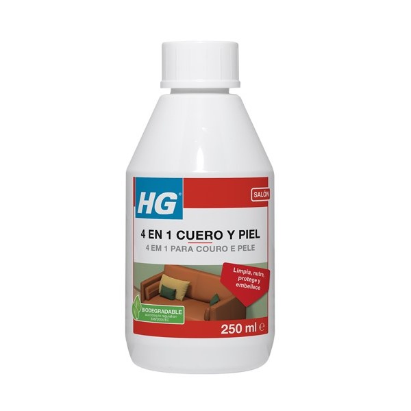 Solução 4 em 1 Limpa, Protege, Hidrata Pele e Couro HG 0,250lt