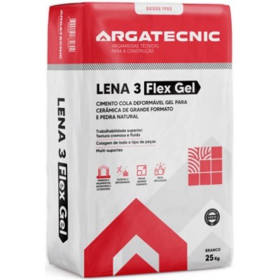 Cimento Cola Lena 3 Flex Gel Branco 25kg C2TE S1