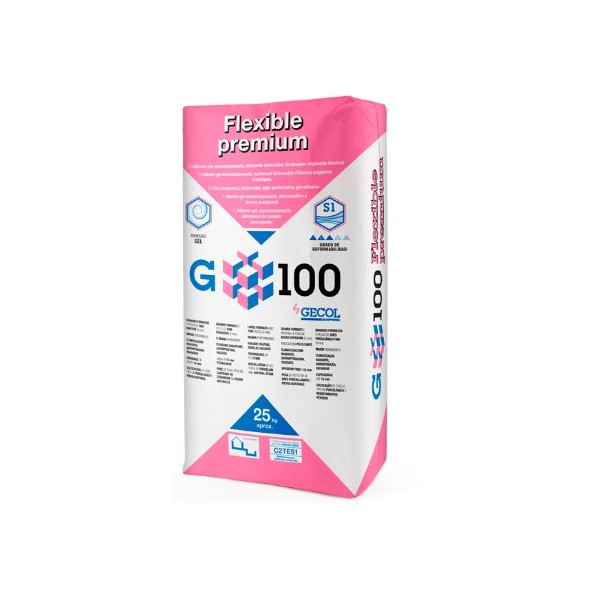 Cimento Cola Gecol G100 Flexivel Premium Gel Branca 25Kg C2TES1