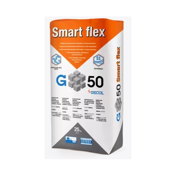 Cimento Cola Gecol G50 Smart Flex Branca 25Kg C2TES1