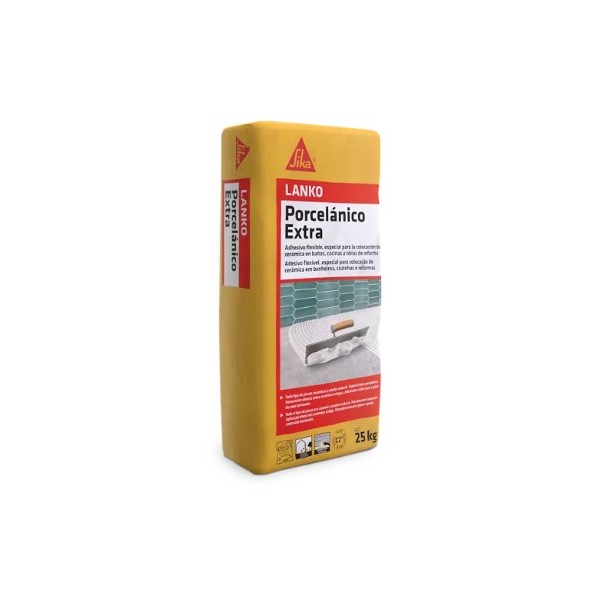 Cimento Cola Sika Lanko Porcelanico Extra Cinza 25Kg C2TE