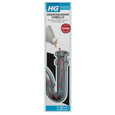 Desatascador Desentupidor Cabelo HG 1x0,200lt + 1x0,250lt