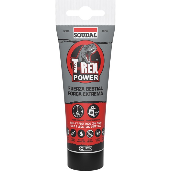 Bisnaga Silicone Soudal T-Rex Power Preto 125ml