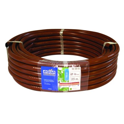 Tubo Rega Marron C/Gotejador Em 0,35cm 16mm Rolo 25mt