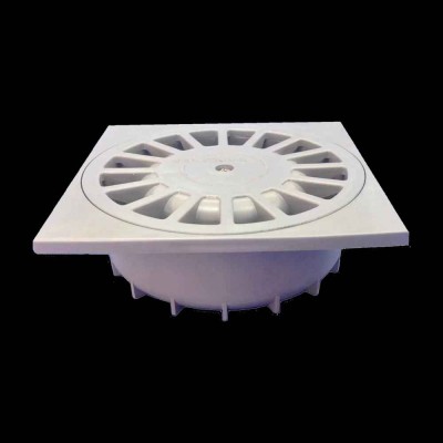 Ralo Sinf. C/Grelha PVC 200x200 Saida Vertical 90mm